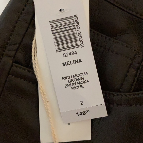 Aritzia Melina High-waisted, Vegan Leather pants in Rich Mocha Brown, Size 2 - Picture 8 of 10